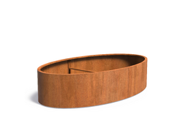 Corten plantenbak Ellipse met bodem