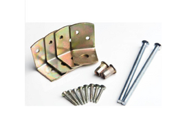 Uni-beslag geel verzinkt voor betonpalen per set (4 stuks)