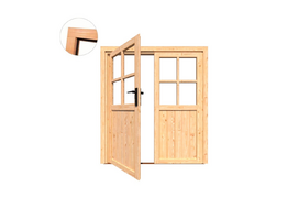 Dubbele deur 3/4 glas Douglas B156xH193 cm incl. slot