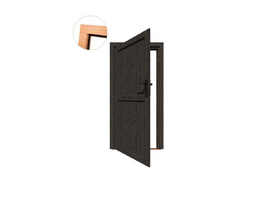 Enkele deur zwart Vuren dicht B78xH193 cm incl. slot