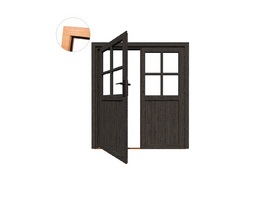 Dubbele deur zwart 3/4 glas Douglas B156xH193 cm incl. slot