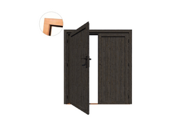 Dubbele deur zwart Douglas dicht B156xH193 cm incl. slot