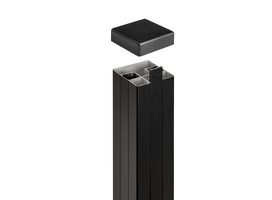 PrimeFence Alum. paal Antraciet 8x8x290 cm incl. strip en kap